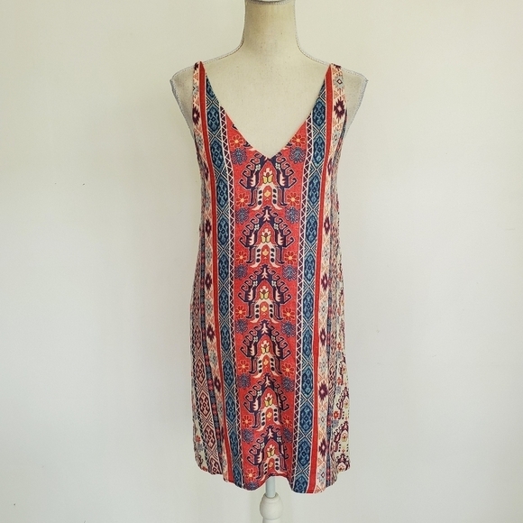 Lavender Brown Aztec Printed Mini Sundress - Picture 2 of 9